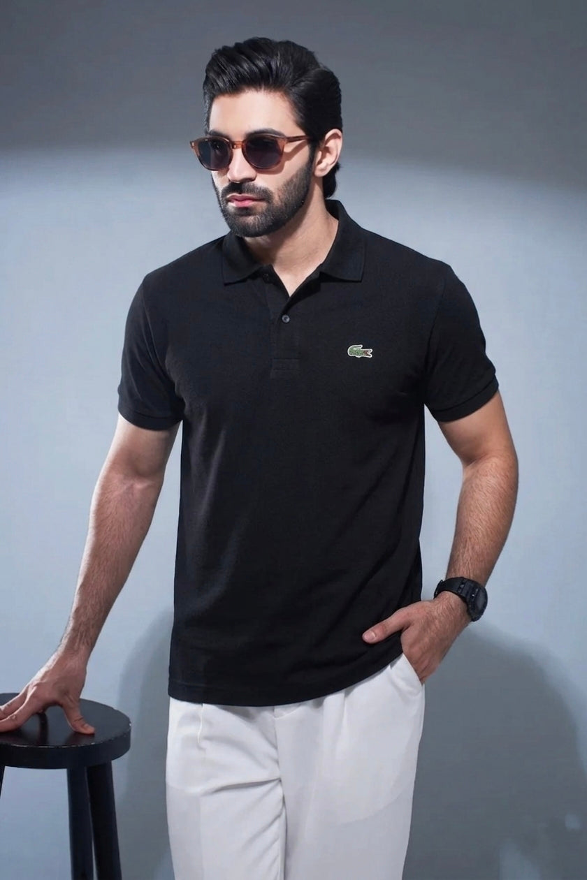 Swift Gear Cotton Polo Shirt - Black