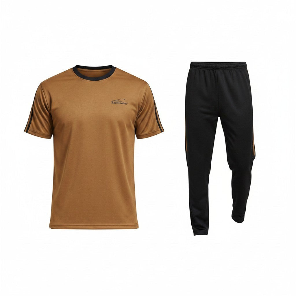 Swift Gear Summer Tracksuit Set- Brown